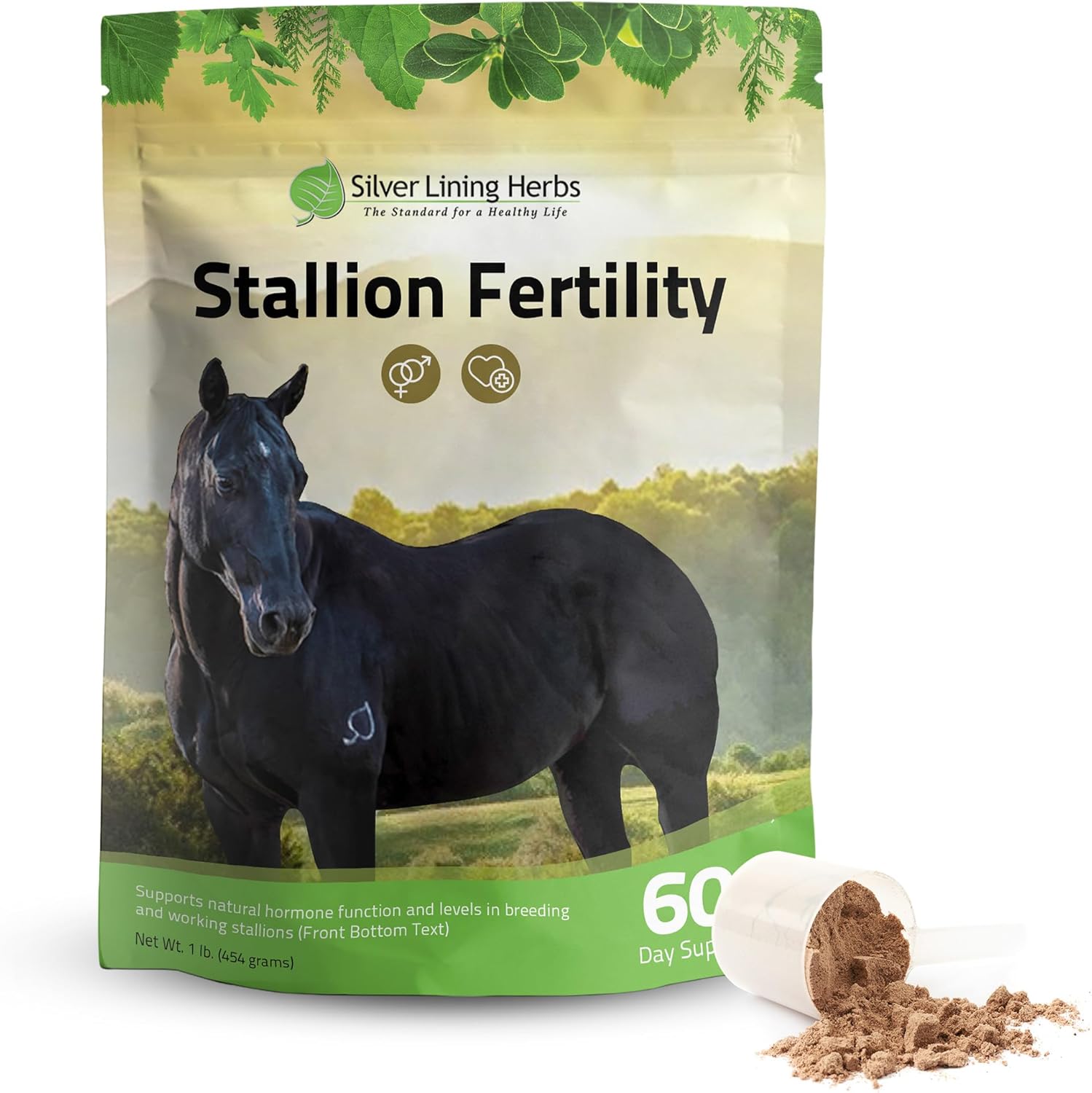 Silver Lining Herbs Stallion Fertility Supplements a Natural Libido & Energy Horse Supplement for Male Horses Help Keeps Stallions in Top Breeding Condition - Equine Herbal Horse Supplements - 1 lb