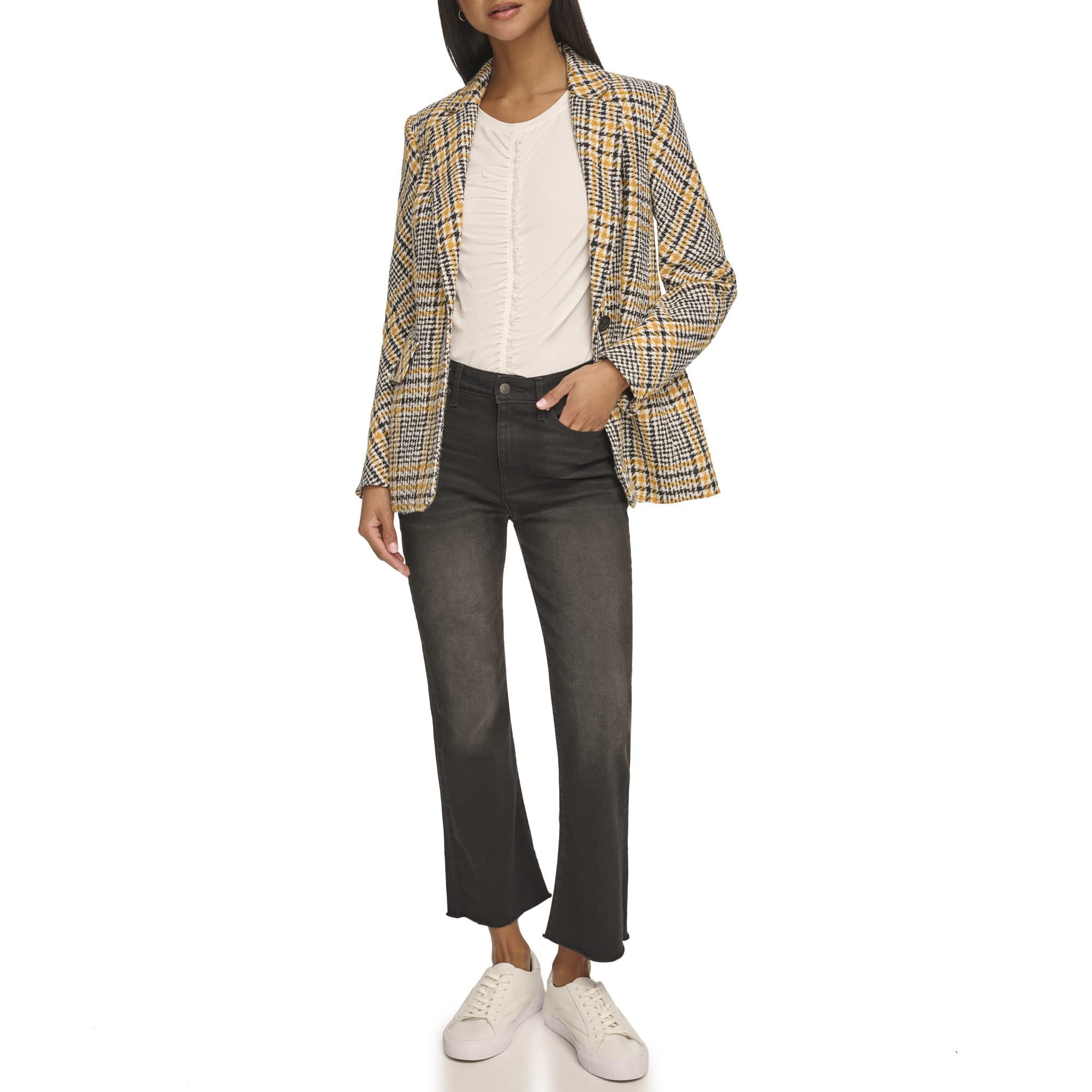 Karl Lagerfeld Womens Tweed Blazer