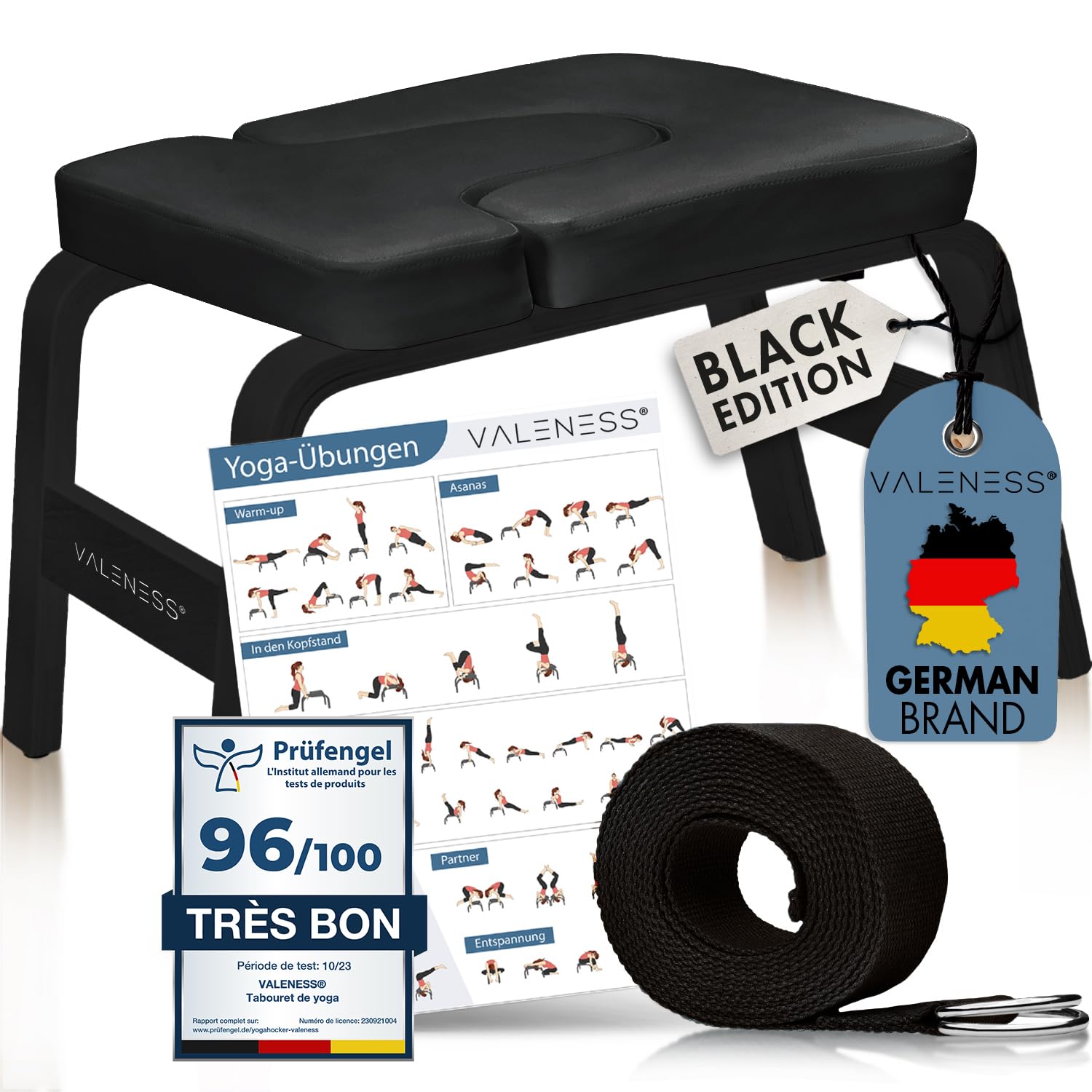 Equipement yoga maison VALENESS® : tabouret de poirier pour studio salon