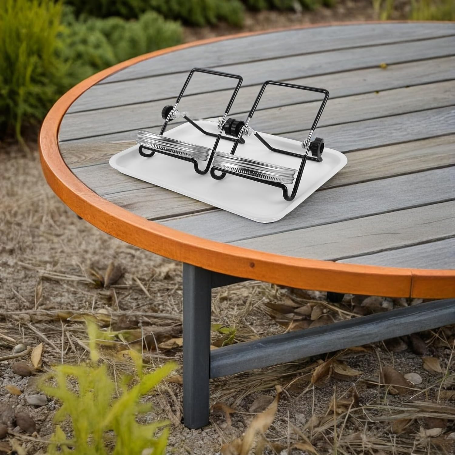 BESTonZON 2 Sets Wide Mouth Mason Jar Sprouting Lid Kit with Stainless Steel Mesh Screens, Tray and Stand for Broccoli, Bean, Sunflower Sprouts Growing at Home