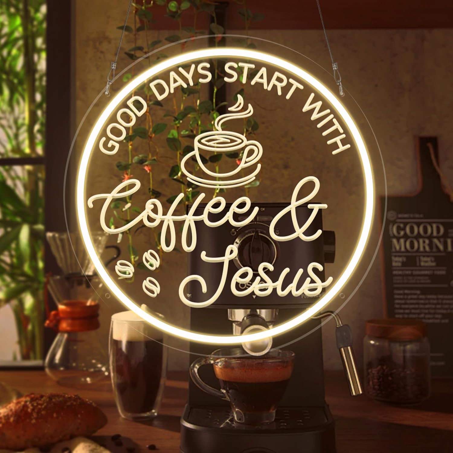 Coffee Bar Neon Sign, Warm White LED Coffee Light for Cafe Shop, Station Home Kitchen Bar Cart Event Area Party Gift for Lover Friends Family - Warm White