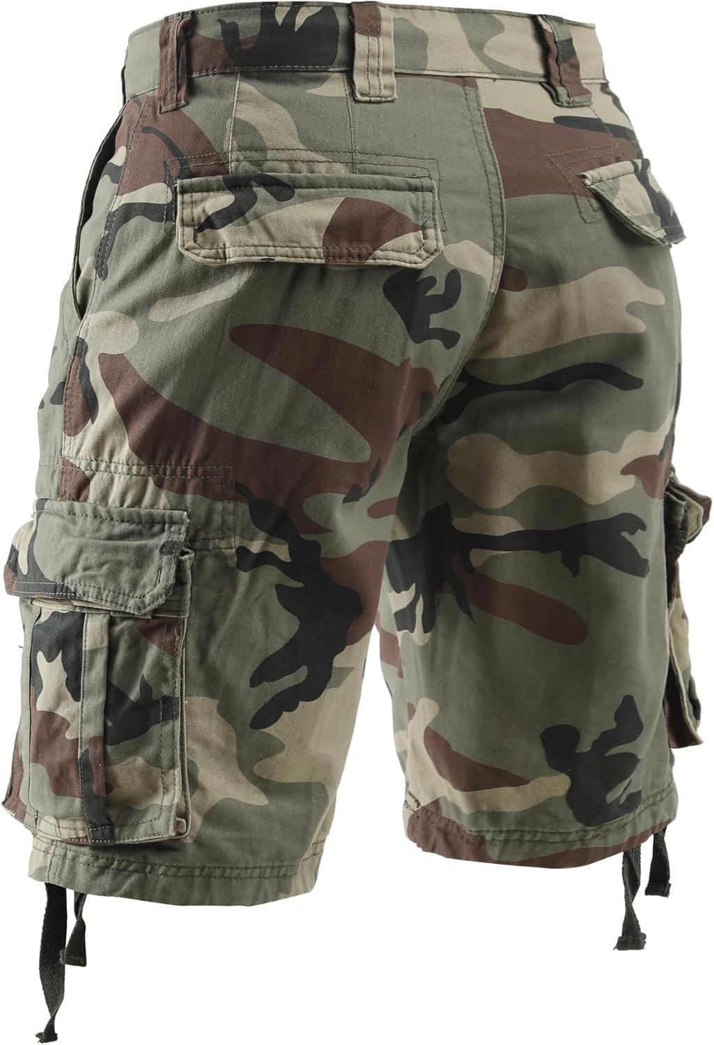 Men's Camo Cargo Shorts Cotton Casual Relaxed Fit Wild Outdoor Work Shorts for Men with Multi-Pockets - Image 3