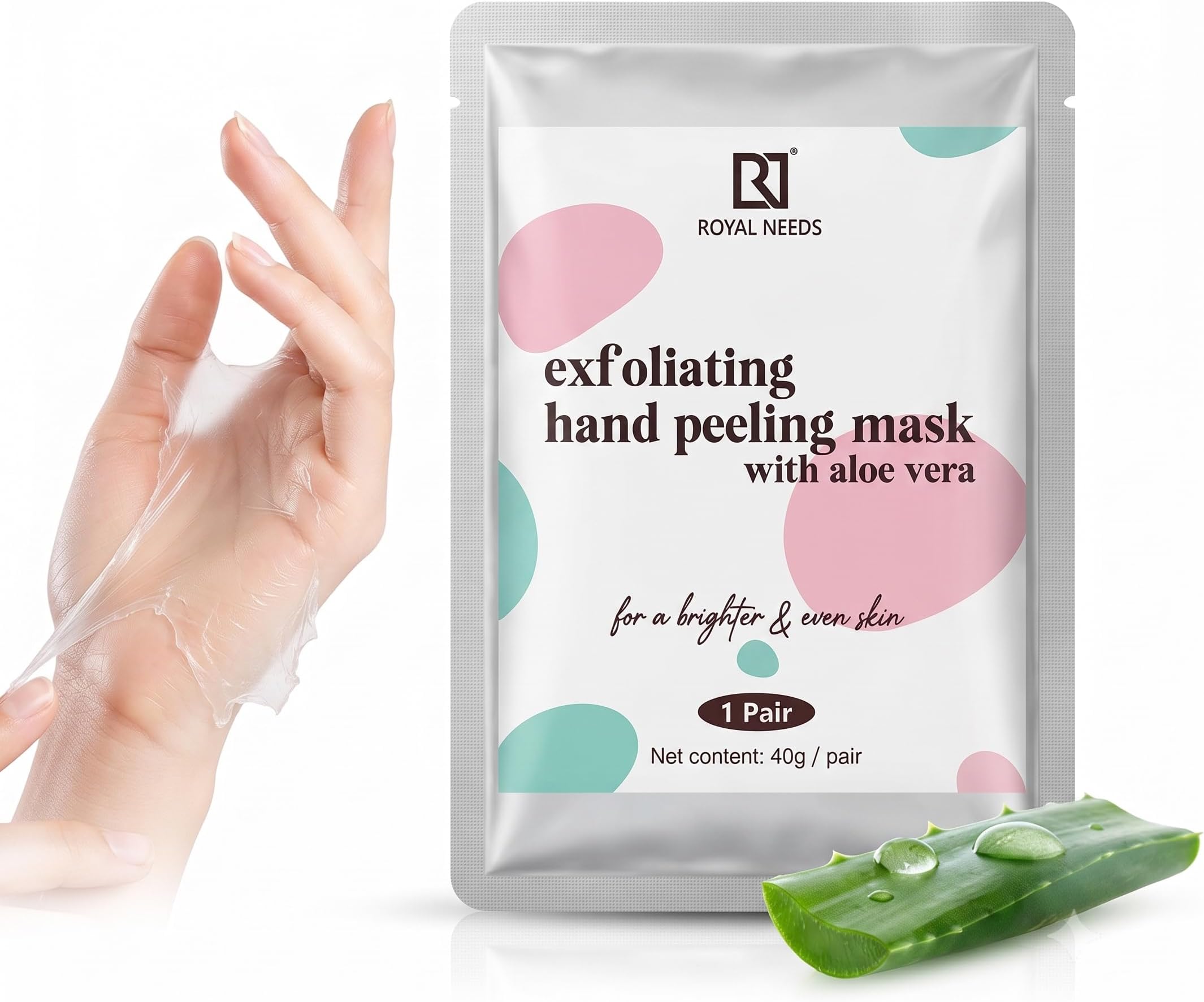 ROYAL NEEDS Hand Peel Mask for Dead Skin Removal With Aloe Vera - 1 Pair | Exfoliating, Manicure Hydrating Mask | Make Your Hands Baby Soft Moisturising manicure at home