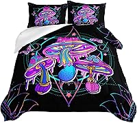 Vista 20 de HOSIMA - Juego de edredón individual de microfibra suave negro con 2 fundas de almohada, juego de ropa de cama individual a rayas con bandera