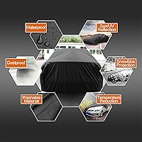 Vista 5 de uxcell Funda impermeable para automóvil para todo tipo de clima, protección solar contra la lluvia, ajuste universal para sedán de 178 a 185 pulgadas