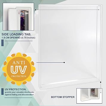 MALKO 2 Pack Premium Acrylic SteelBook Display Cases with UV Protection