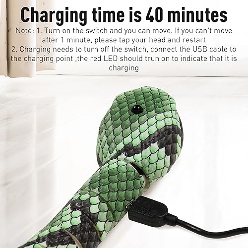 Vista 22 de Juguetes interactivos con serpientes, juguetes para gatitos, juguete realista de serpiente con detección inteligente, recargable por USB, detección
