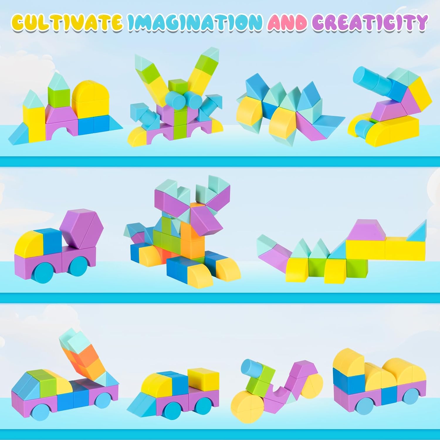 Multiple Shapes Magnetic Blocks, 46PCS 1 inch Magnetic Building Blocks for Kids Ages 3-8,10 Colors Magnetic Cube Blocks for Toddlers, Education Preschool Gifts for Kids Ages 3+(ESP. 3-8)