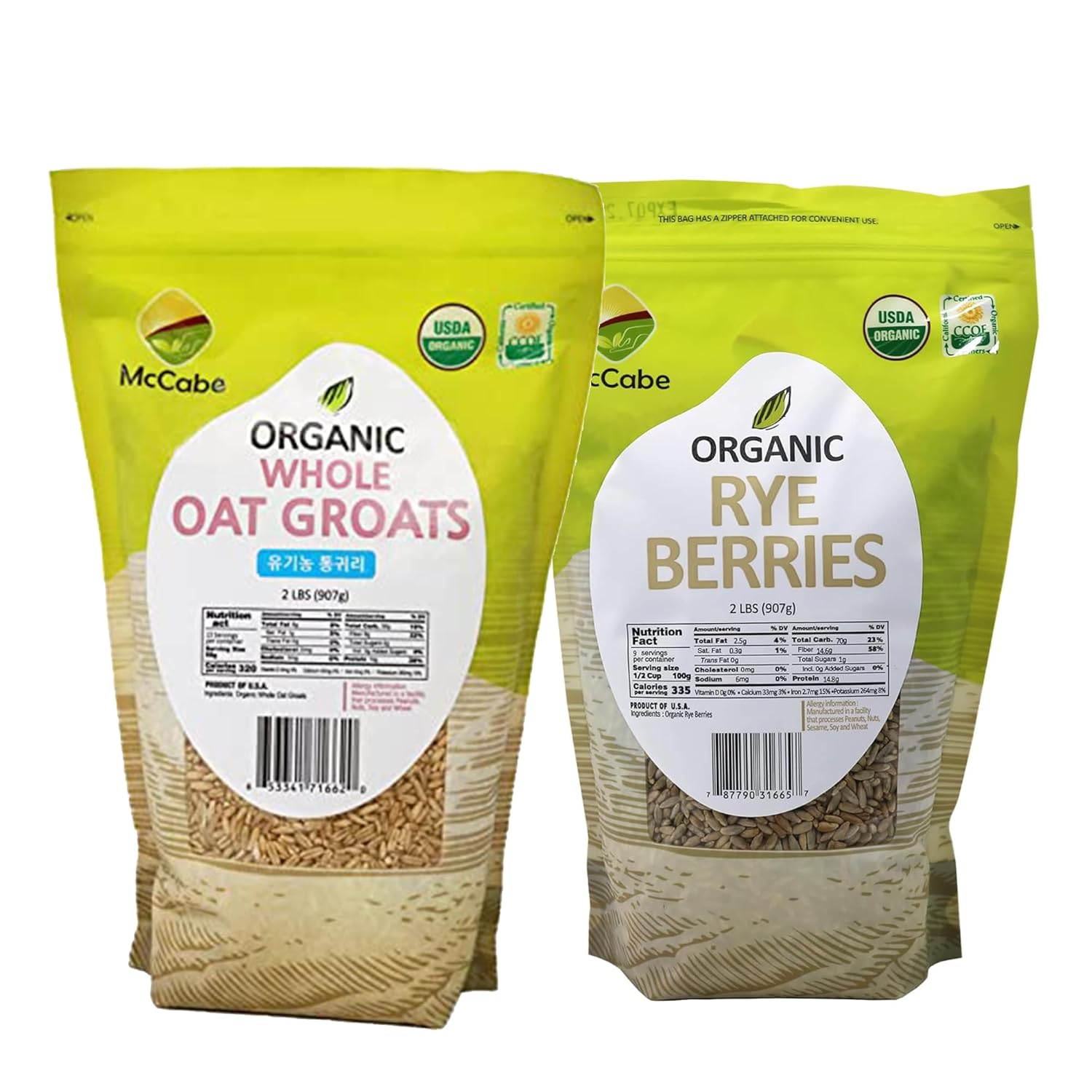 Avena Integral Orgánica McCabe y Bayas de Centeno (Combo 2lbs + 2lbs)