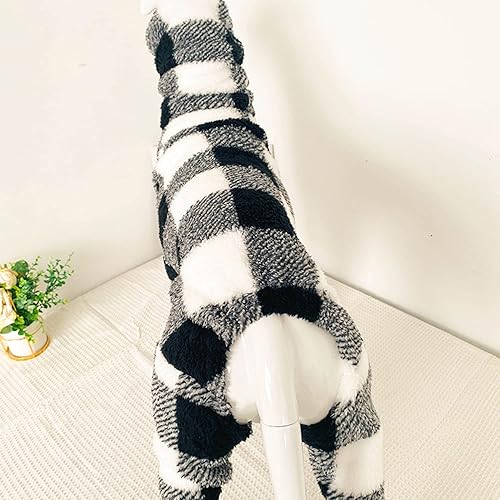 Miniatura 5 de Greyhound Clothes - Overol de invierno para perro, cálido de forro polar, cuello alto, manga larga, cuatro patas, sudadera con estampado a cuadros,
