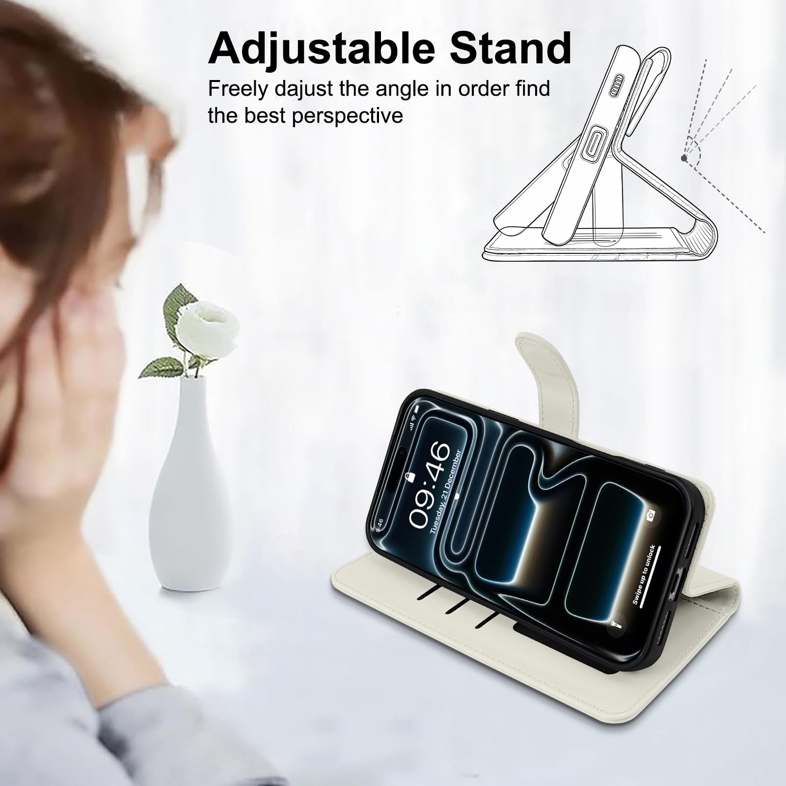 Custodia a portafoglio per iPhone 17 Pro Max con porta carte