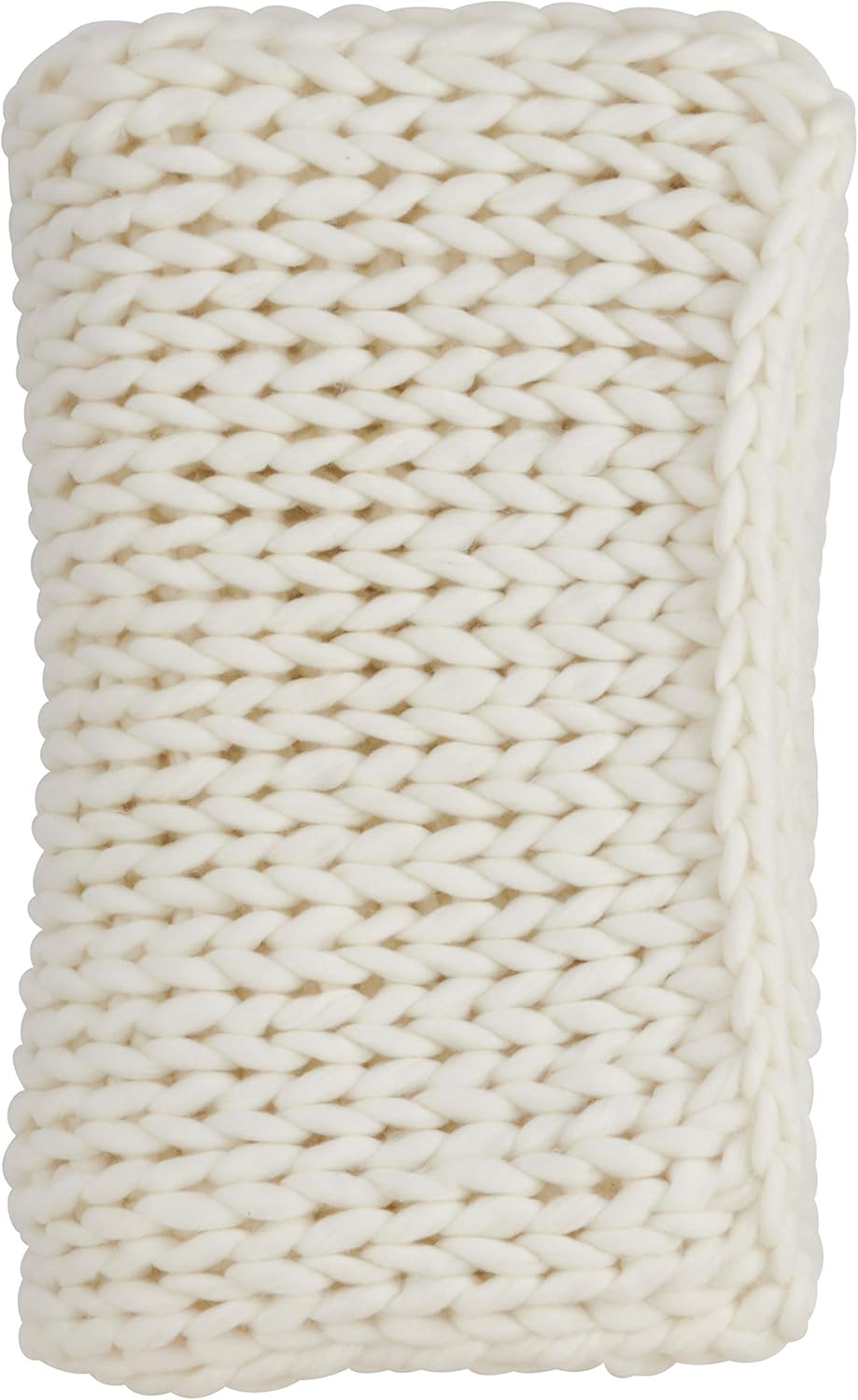 SARO LIFESTYLE Chunky Knit Throw in Poly Blend