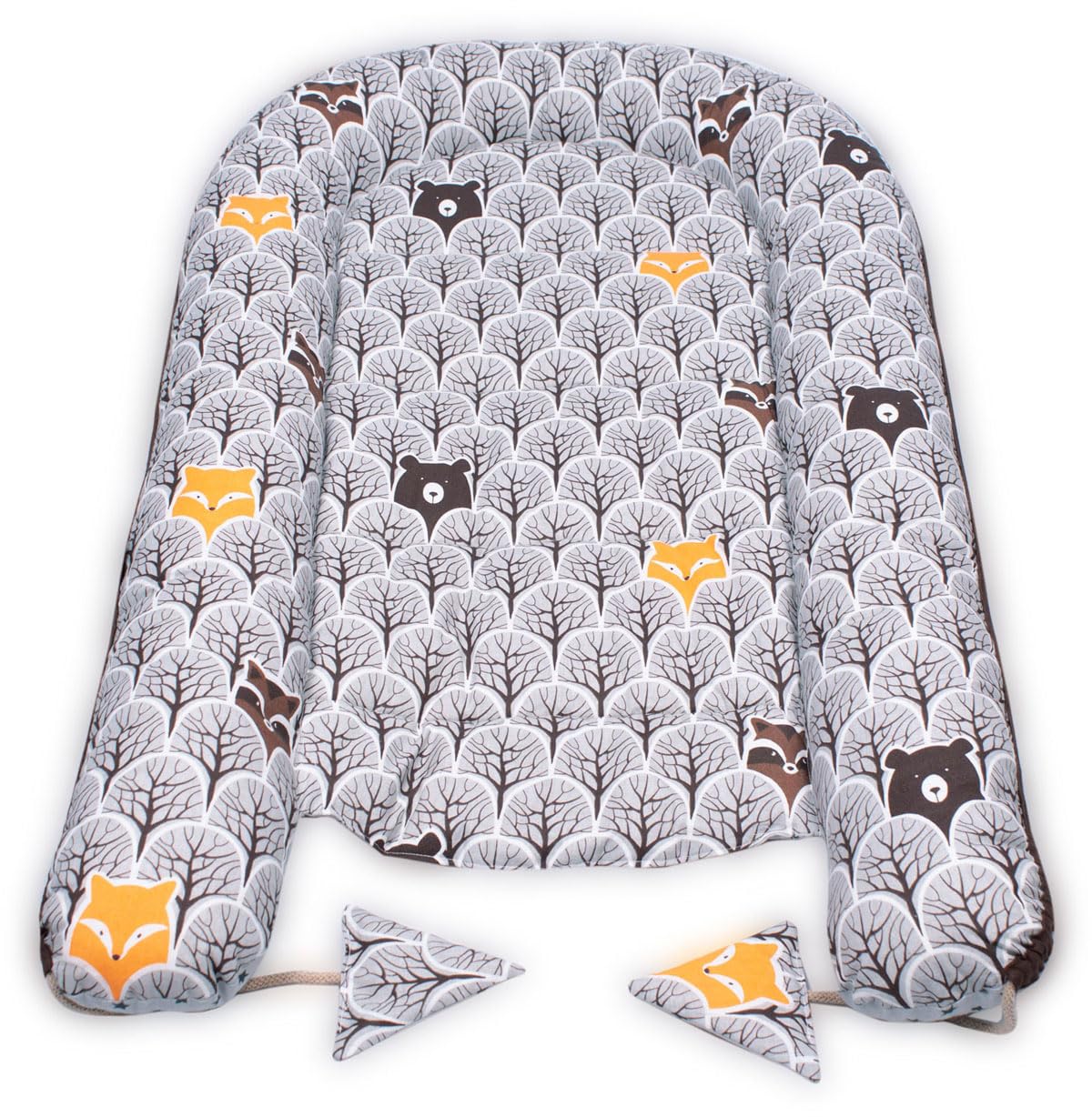 PaLulli 3-TLG Baby Ausstattung-Set Kuschelnest Babynest 95x55cm Baby-Matratze Kuscheldecke Babybett 100% Baumwolle Hypoallergisch Für 0-8 Monate