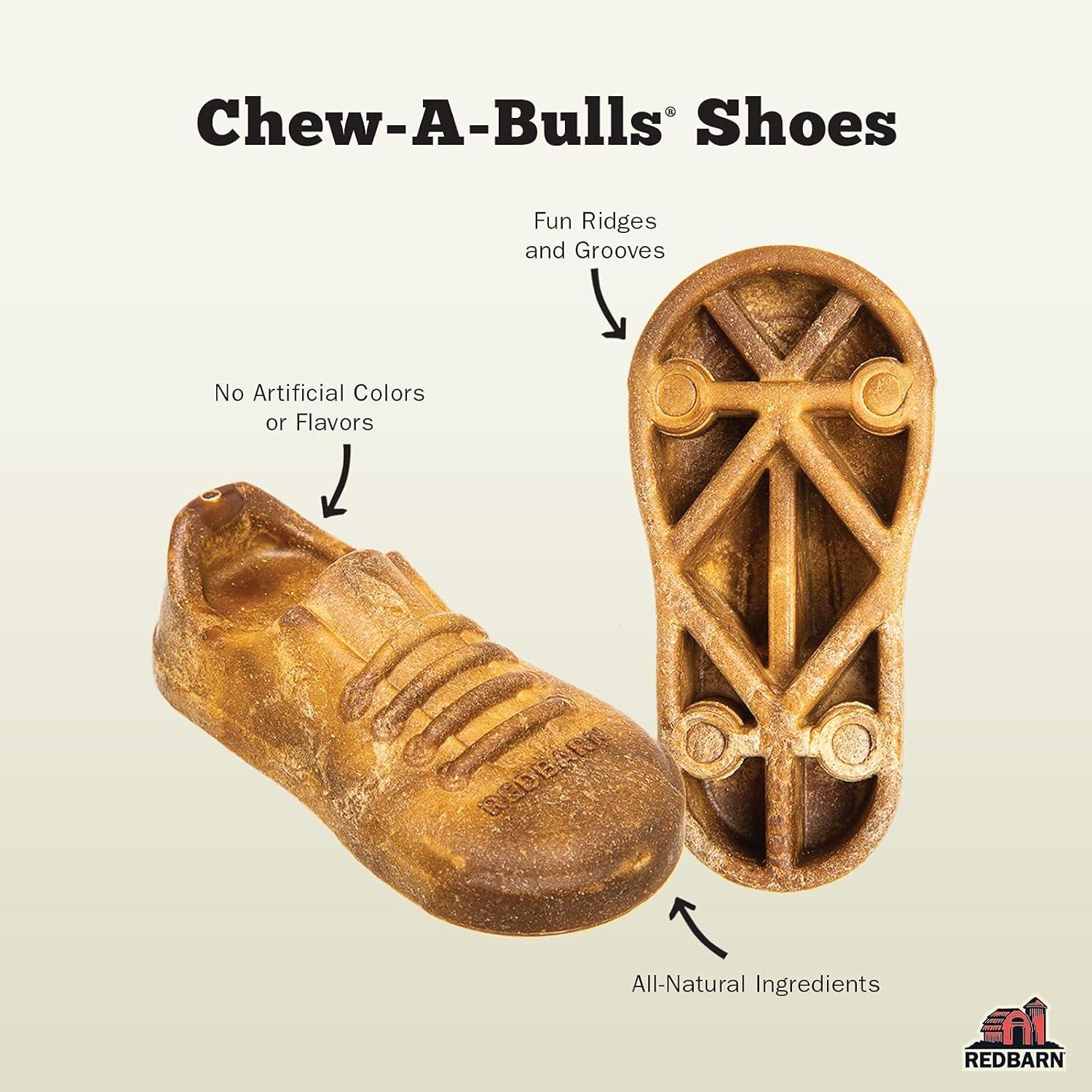 Redbarn Pet Products Chew-A-Bulls (Size: Small, Shape: Shoes, Case of 75)