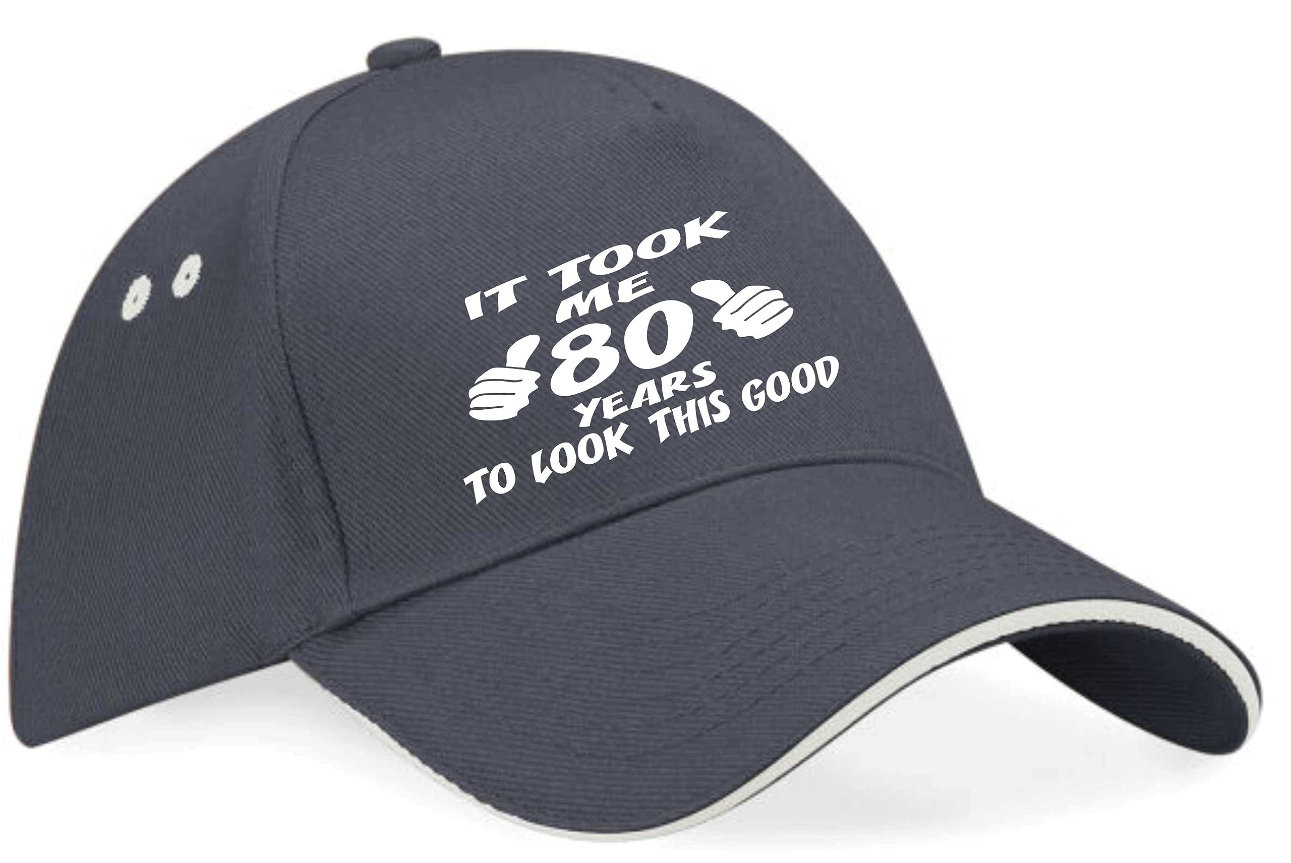 Print4u Unisex Grey It Took 80 Years Look This Good Baseball Cap 80Th Birthday Gift