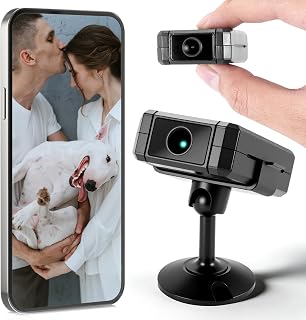Mini Kamera, 1080P HD WLAN Überwachungskamera Innen 180° drehbarem Objektiv, für Live Übertragung Handy APP, 5G/2.4G WiFi Camera Fernsteuerung, Nachtsicht, Bewegungserkennung, App Benachrichtigung