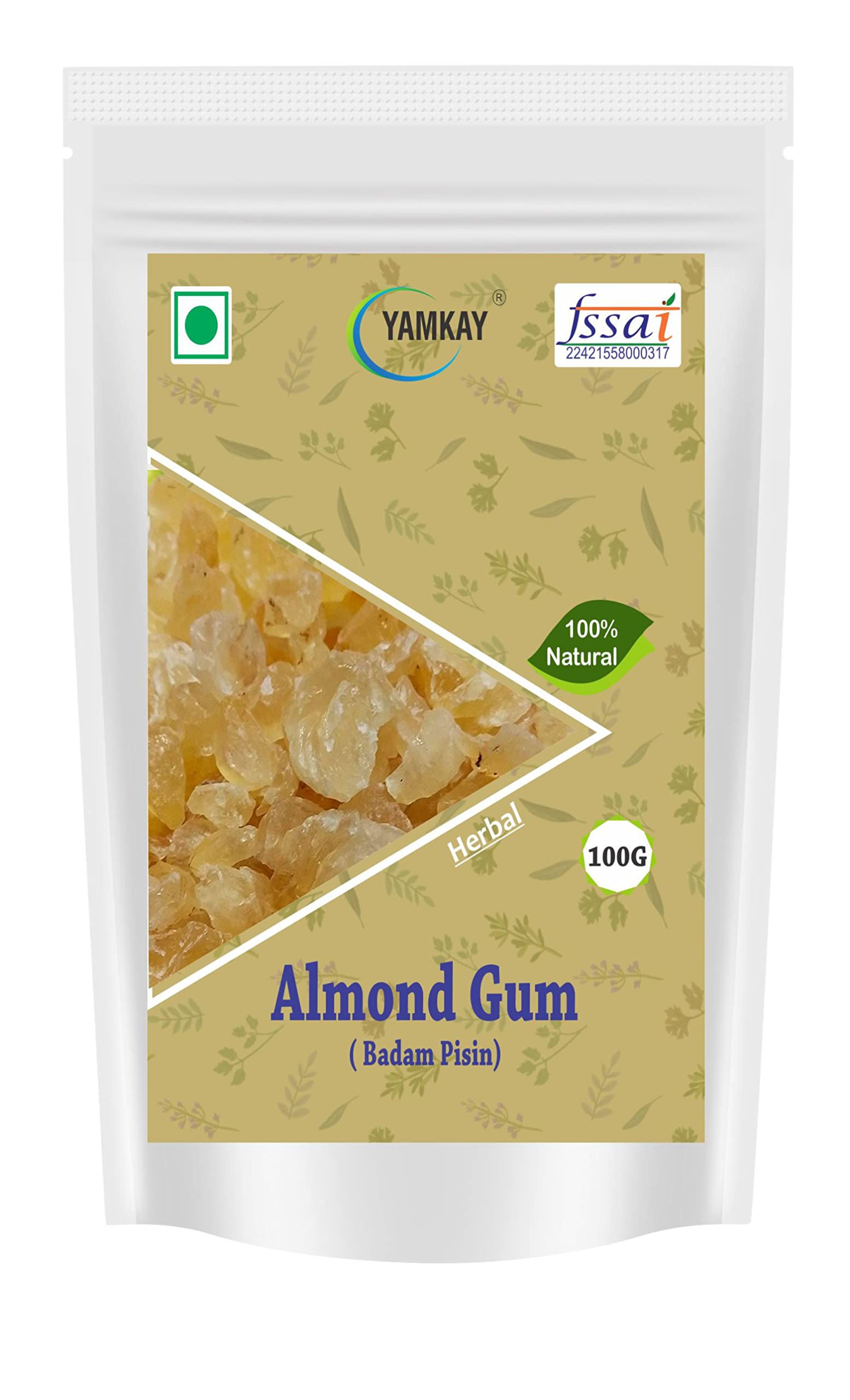 YAMKAY Organic Almond Gum | Badam Pisin | Chahar Gond Tragacanth Gum | Badam Gum Badam Gondh | Cochlospermum Gossypium -100% Natural (100 GM) (B08P5KCZX3) Amazon Price History, Amazon Price Tracker
