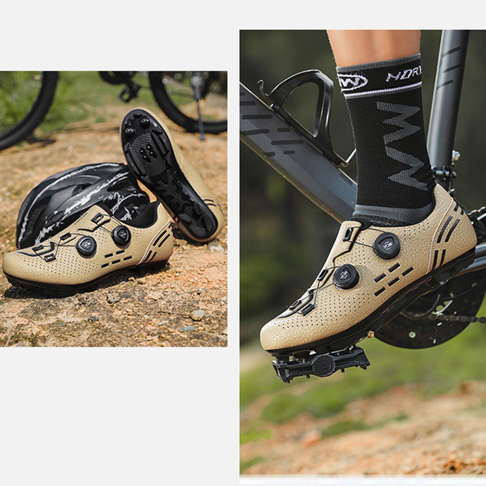Fahrradschuhe Herren Damen Radsportschuhe Mountainbike Schuhe Kompatible SPD 2 Schrauben mit Delta Lock Pedal Spin MTB Schuhe