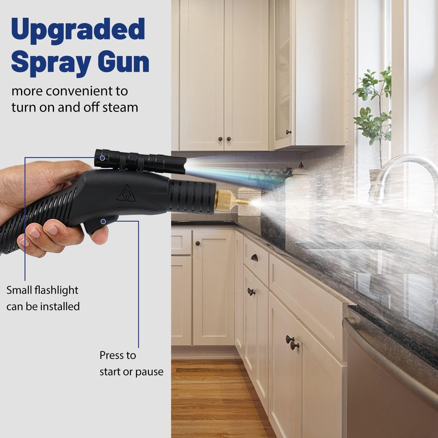 Moongiantgo 1700W Handheld Steam Cleaner with A Set of Small Brushes（4 brushes）