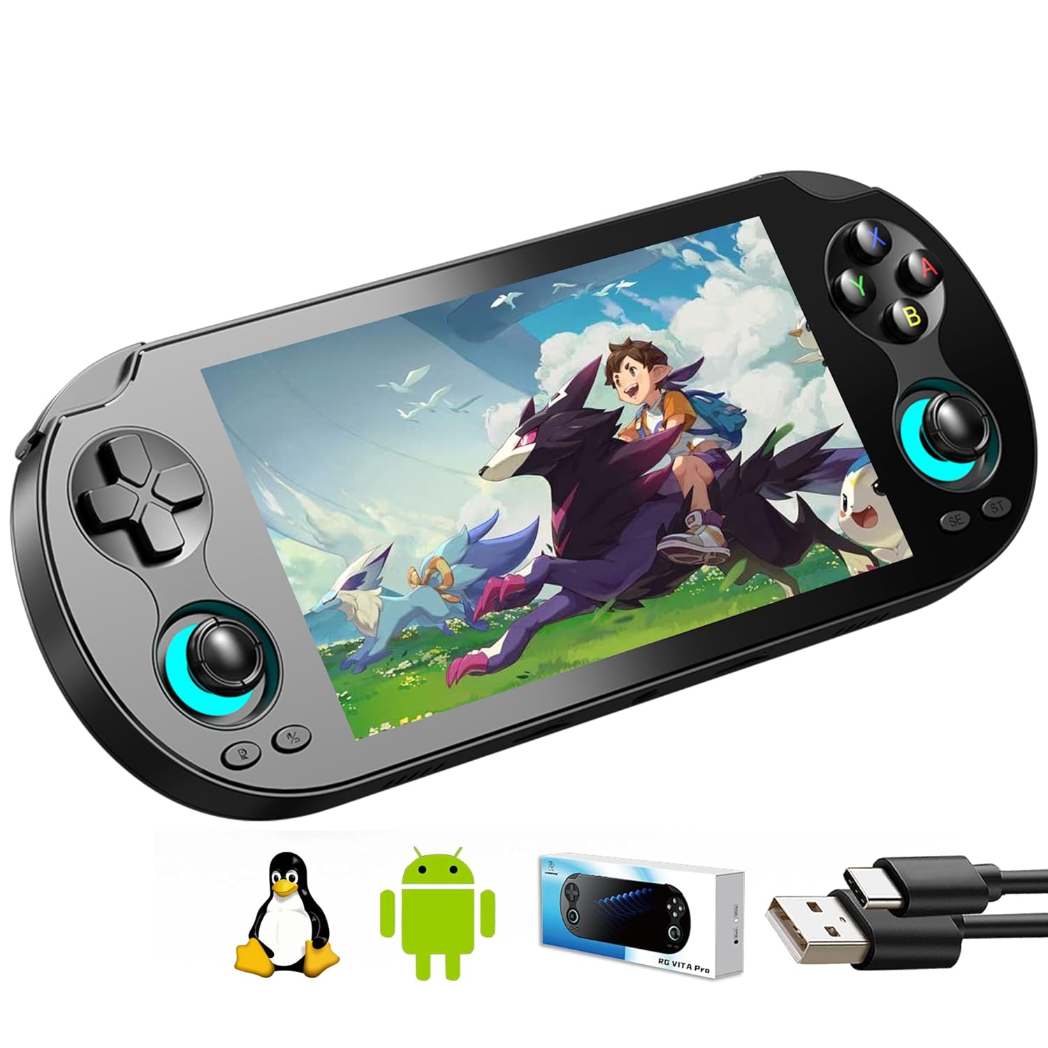 Aivuidbs RG VITA PRO Handheld Game Console RK3576 RGVITA PRO Dual OS Android 14 and Linux System 5.5″ IPS INCELL touchscreen 5000mAh Supports WiFi Bluetooth HDMI NEW-RGVITA PRO-Black Aivuidbs RG VITA PRO Handheld Game Console RK3576 RGVITA PRO Dual OS Android 14 and Linux System 5.5″ IPS INCELL touchscreen 5000mAh Supports WiFi Bluetooth HDMI NEW-RGVITA PRO-Black