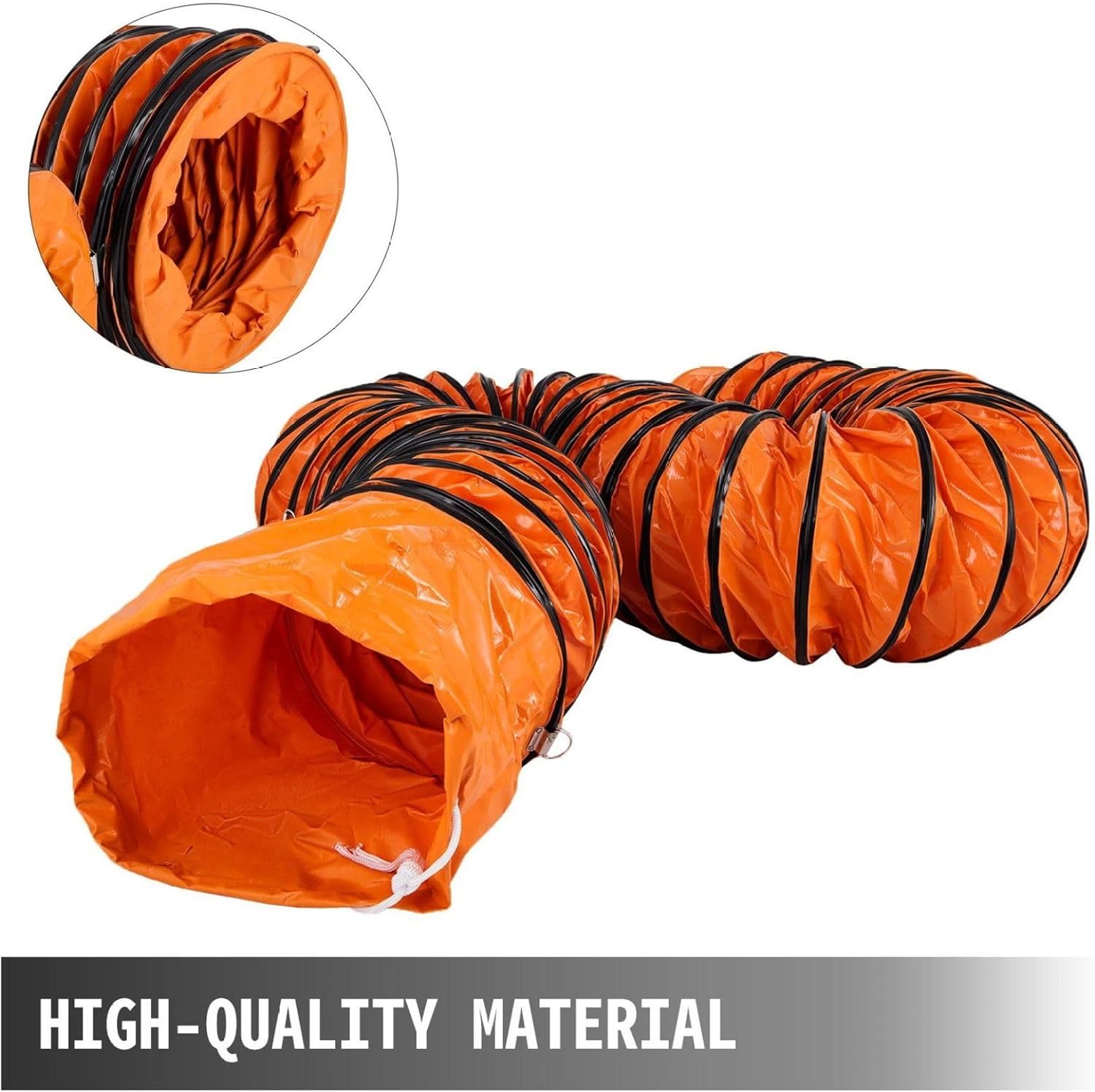 32ft PVC Flexible Duct Hose 12 Inch - Ventilation Ducting for Blower Fan Exhaust - Portable HVAC Duct for Industrial & Home Use
