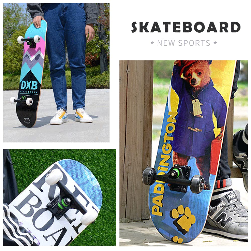 Skateboard-Truck – Skateboard-Standard-Trucks, 2 Stück Skateboard-Truck mit Skate-RAD-Riser-Pad-Lagerzubehör, Schwarz-Rose-Rot