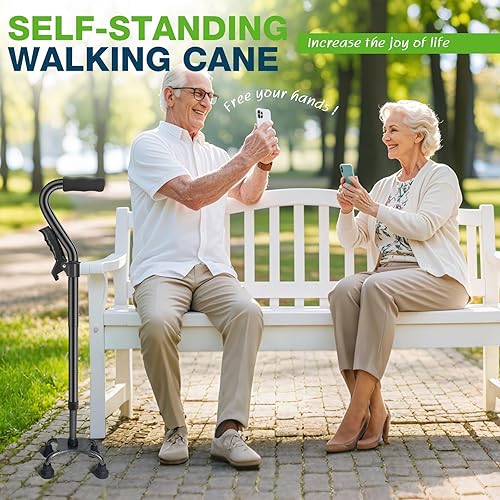 Miniatura 7 de Bastones de caminar para mujeres y hombres, bastón plegable ajustable, bastones resistentes para el equilibrio de las personas mayores, plegable,