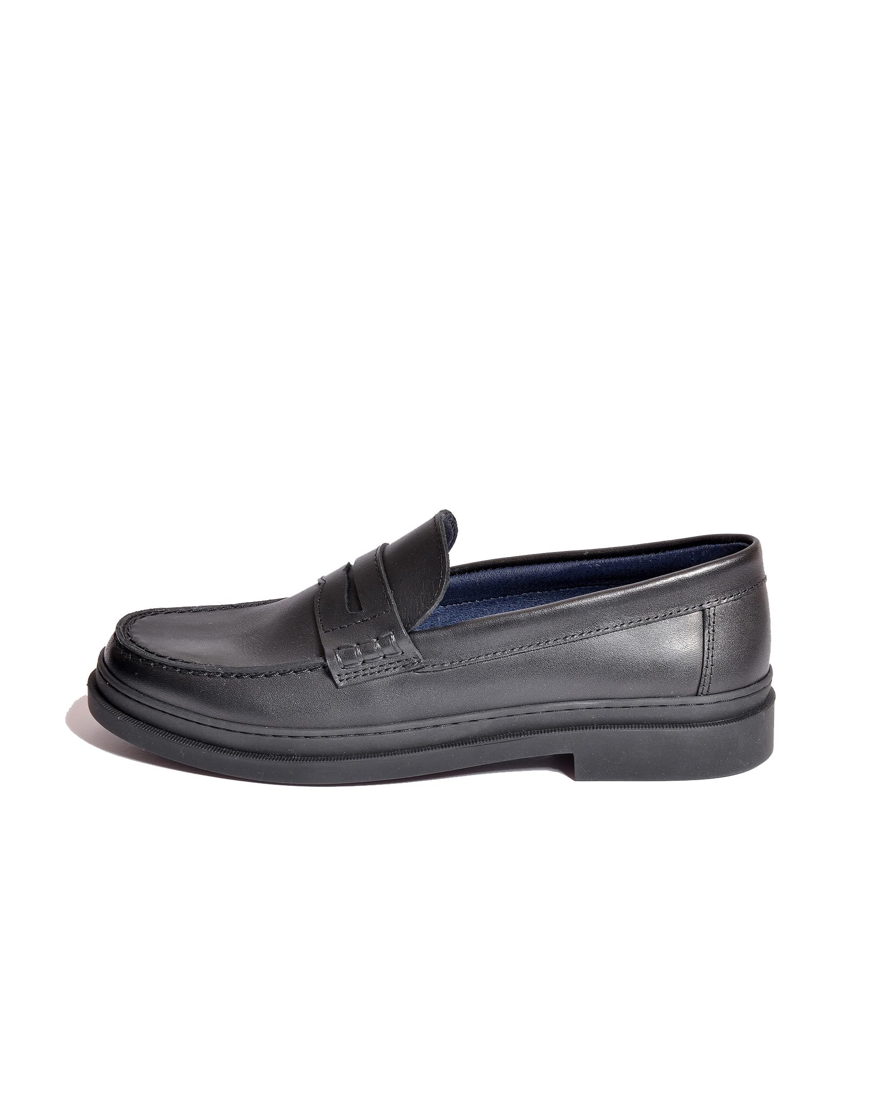 BV BAVOR Mocasín Escolar Mate Negro, Zapato para el Colegio Unisex, Niño & Niña, Piel Napa Mate