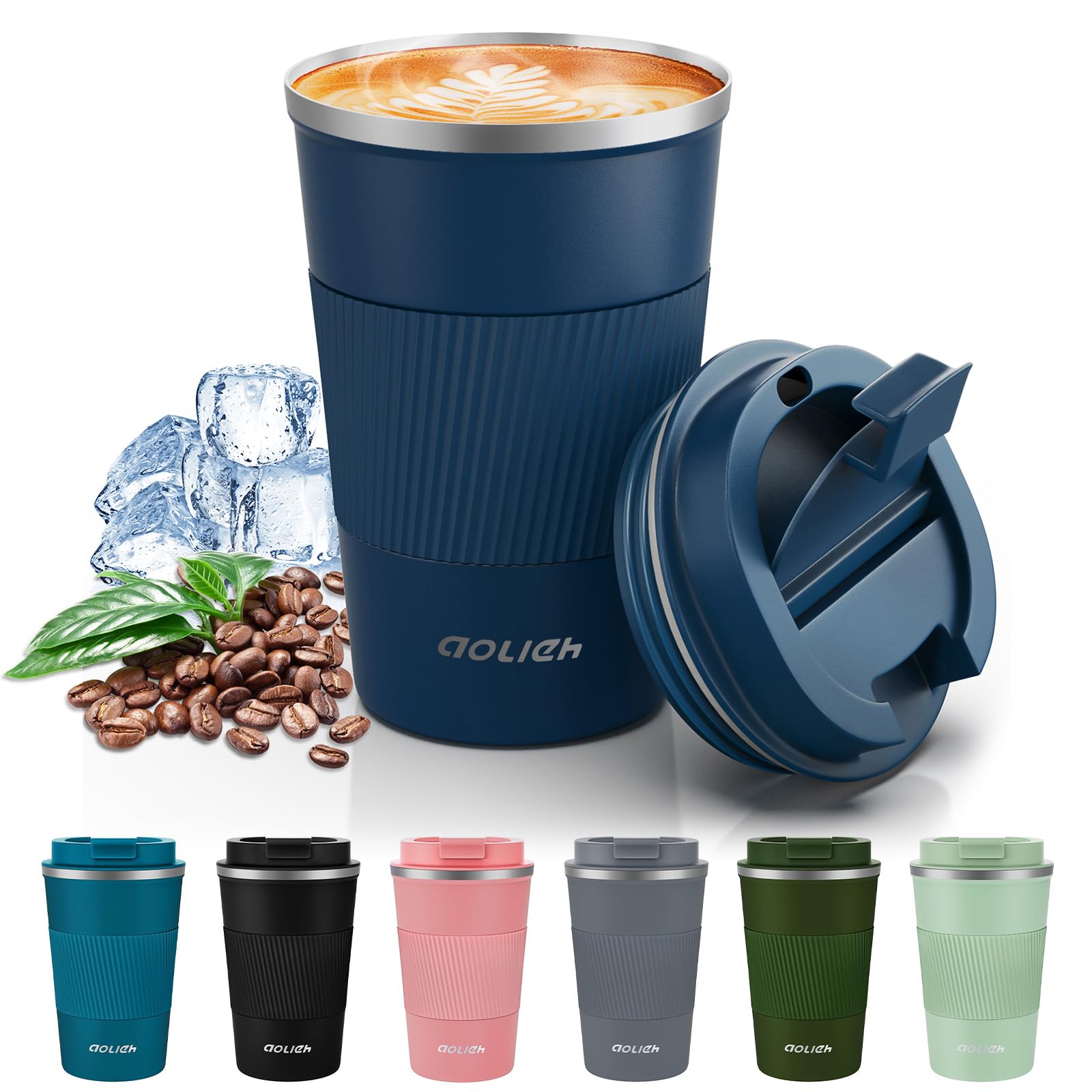 Aolieh 30OZ Thermobecher,Isolierte Kaffeetasse mit Deckel und Strohhalm, doppelwandiger Vakuum-Edelstahlbecher, wiederverwendbare Reiseflasche für heiße und kalte Getränke, Eis-Smoothie, BPA-frei