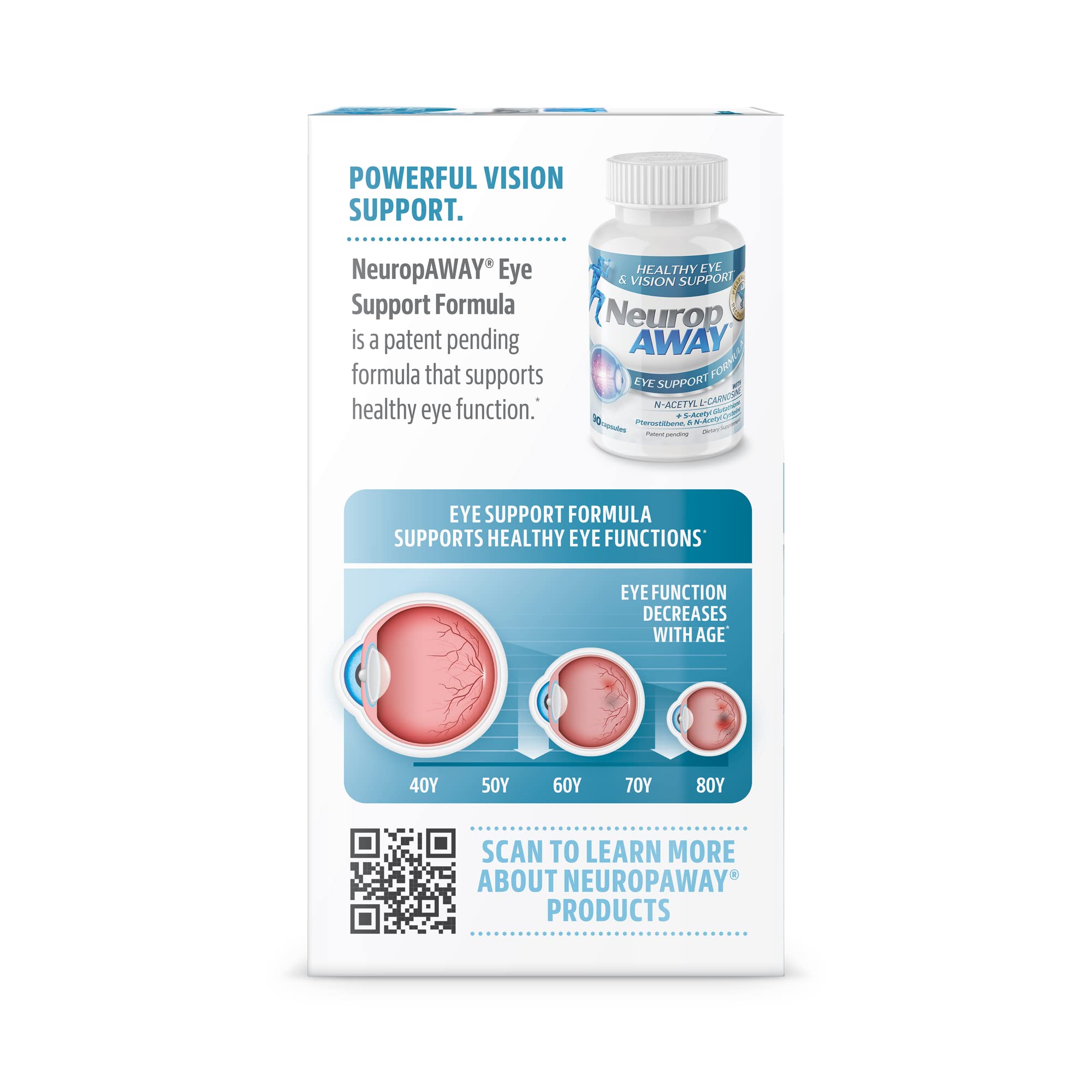 NeuropAWAY Eye Support Supplement 90CT with Lutein N-Acetyl L-Carnosine S-Acetyl Glutathione N-Acetyl Cystiene Pterostilbene Lycopene Zeaxanthin to Support Healthy Vision : Health & Household