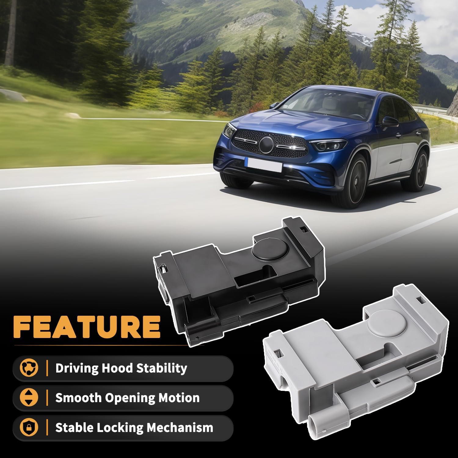 1 Pair Hood Lock Switch Left & Right Fit For Mercedes-Benz C250 C300 C350 C400 C63 CLS400 CLS550 CLS63 E250 E350 E400 E63 GL350 GL450 GL550 GL63 ML250 ML350 ML400 08-25 Replaces 2048703158 2048704458
