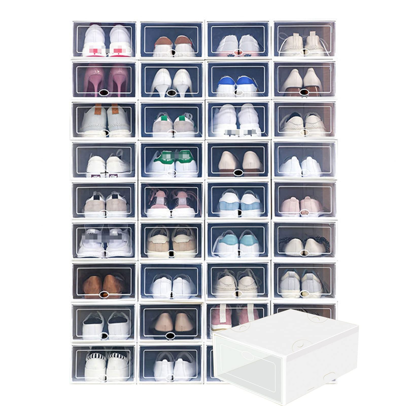 Boîtes de rangement pour chaussures empilable et robuste étagère modulable