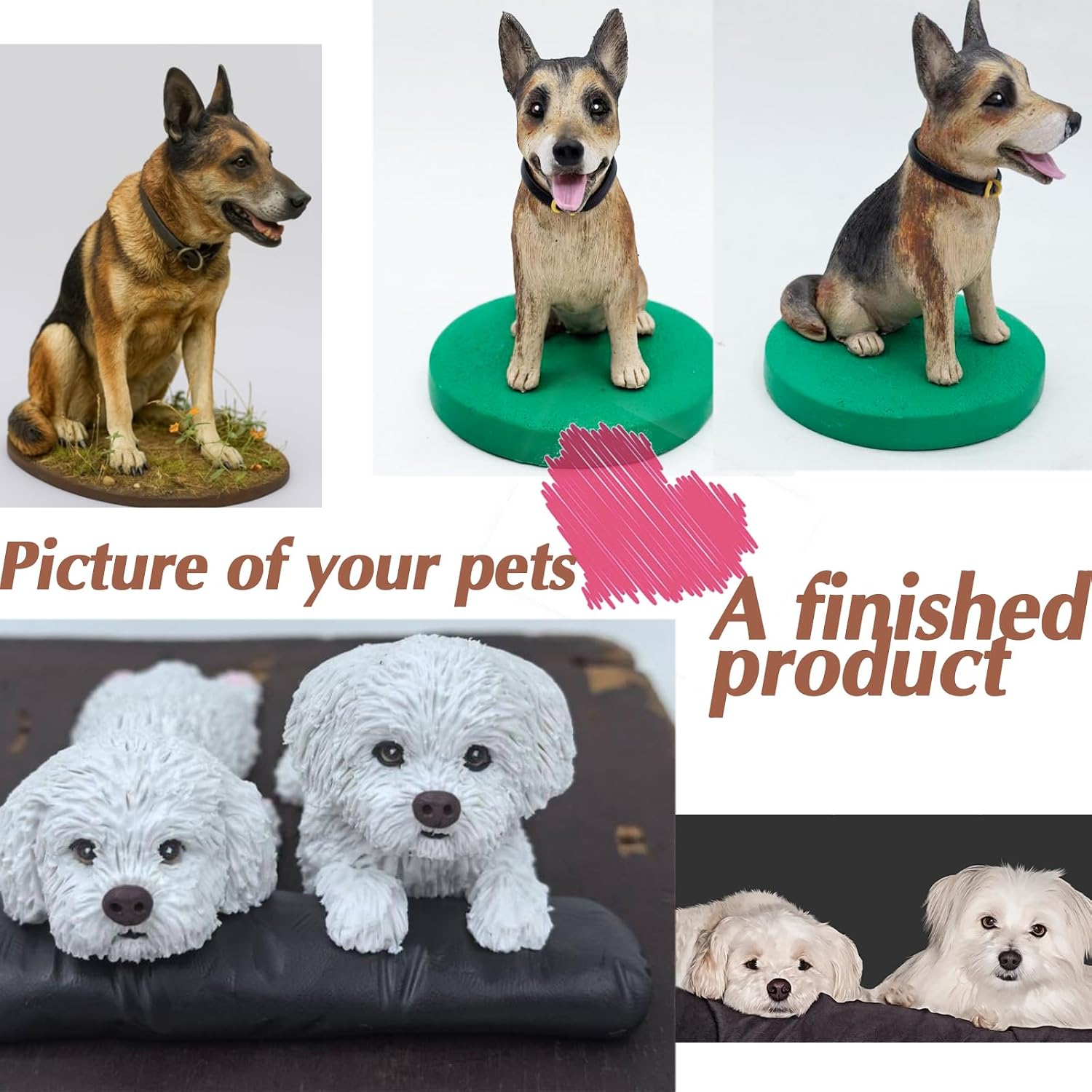 SEIGNTBOBBLEHEADS Customized Dog Bobblehead Dolls Custom Dogs, Cats, Pigs, Camel, Foxes, Rabbits, Monkeys, Birds and Related Statue