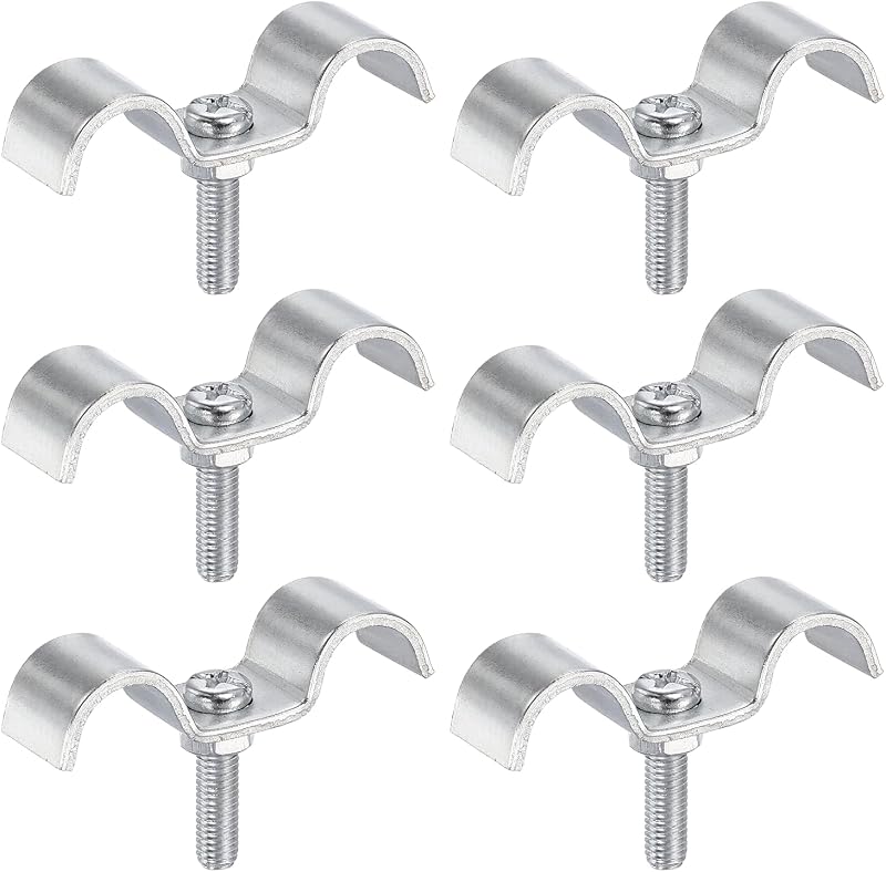 Abraçadeira dupla para tubos HARFINGTON em aço carbono zincado 12 mm – Kit com 6 unidades