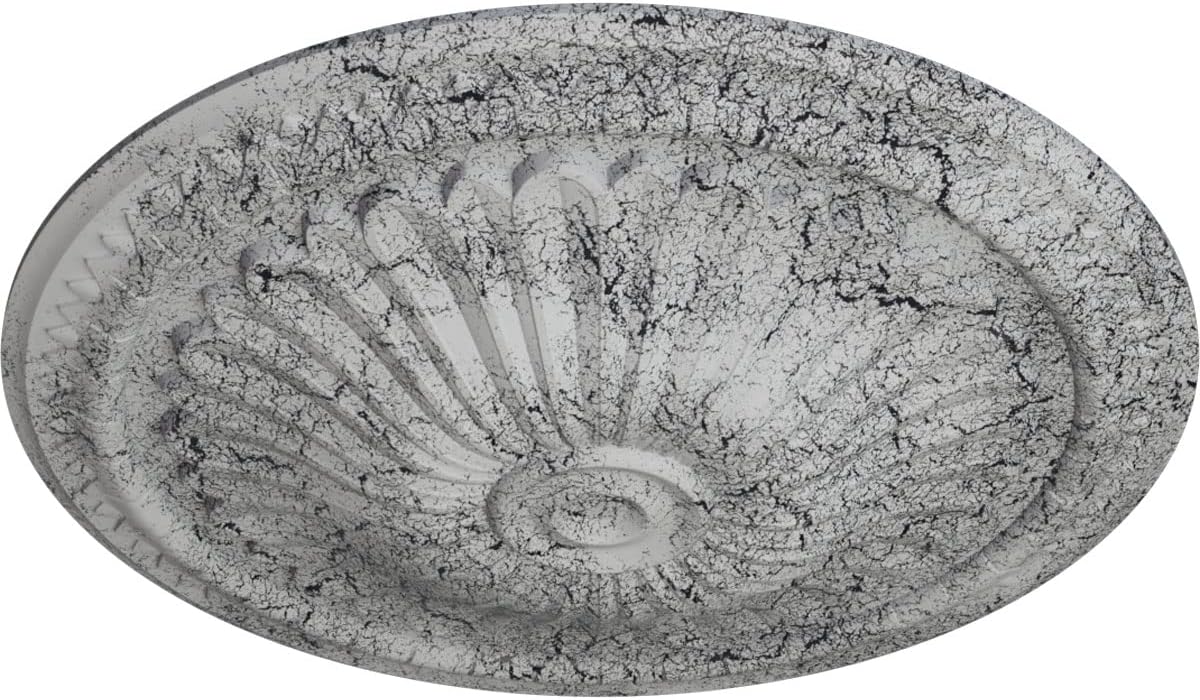 Ekena Millwork CM14AXUWC 15"OD x 1 3/4"P Alexa 15"Od X 1 3/4"P Alexa Ceiling Medallion (Fits Canopies Up to 3") Fits Canopies Up to 3", Ultra Pure White Crackle