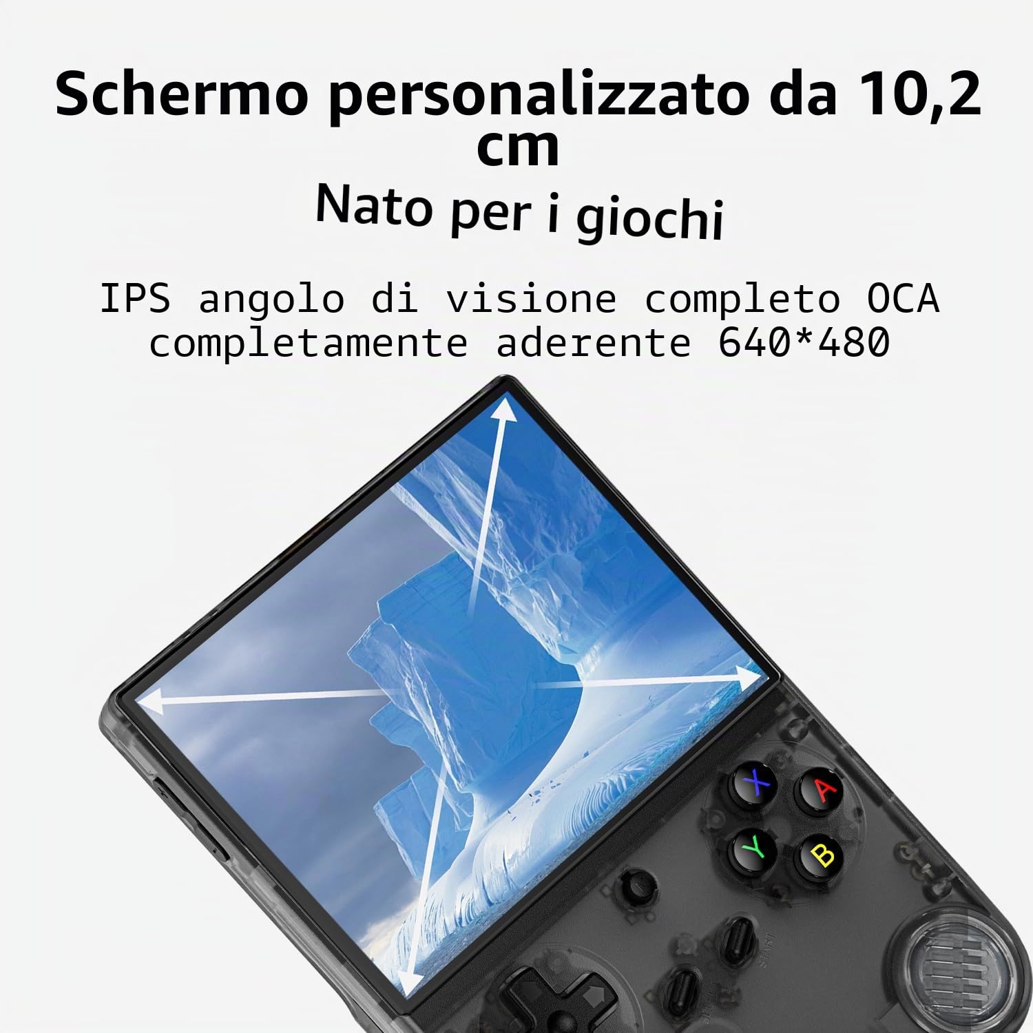 HANHIBR RG40XXV - Console portatile per videogiochi rétro, sistema operativo Linux integrato, scheda TF da 64G+128G, console per videogiochi rétro con schermo IPS da 4,0 pollici, lettore video