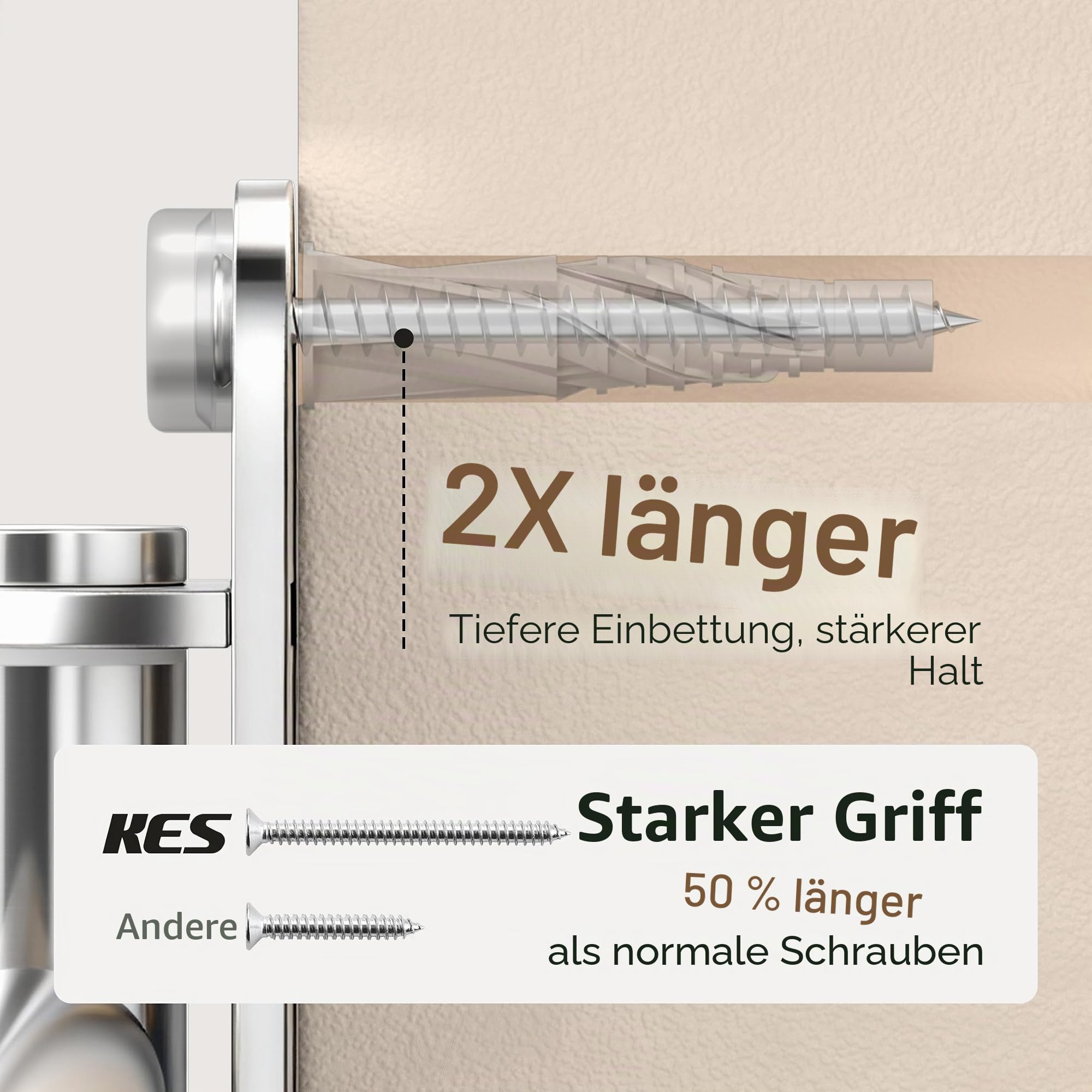 KES Verstellbarer Schwenkbarer Handtuchhalter, 4-armig 36 bis 70 cm, Ausziehbare Handtuchstange für Badezimmer, Schwenkbarer Handtuchhalter, Edelstahl 18/8 Gebürstete Oberfläche, A2107S4L70-2