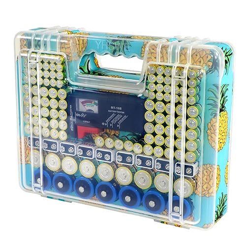 Estuche organizador de batería con probador, caja de almacenamiento de batería impermeable, más de 230 fundas de batería para baterías domésticas
