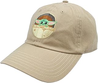 Star Wars The Mandalorian The Child Dad Hat Adjustable OSFM Cap Khaki