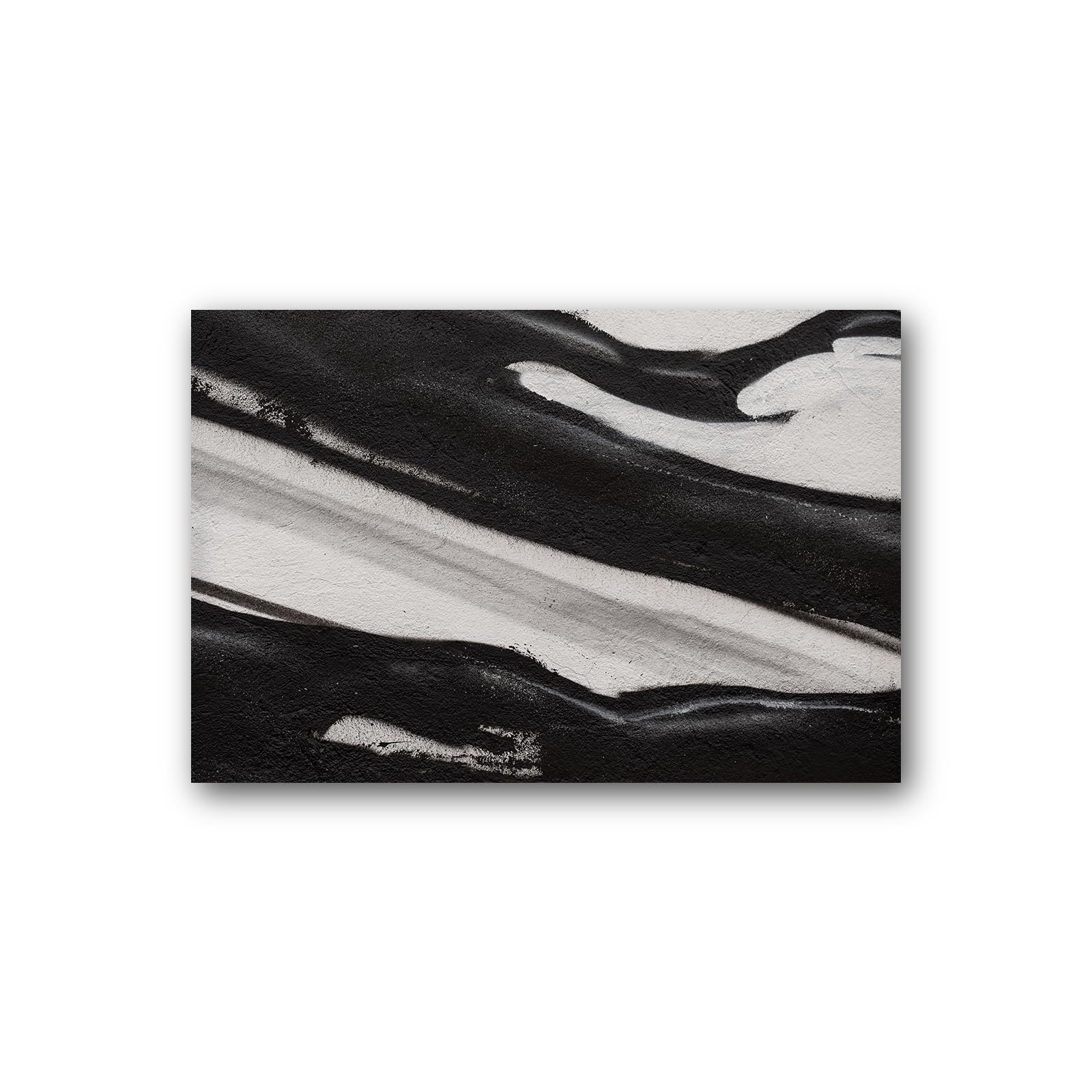 Tableau sur toile vagues de marbre noir et blanc décoration murale design - 8