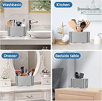 Vista 7 de Portacepillos de dientes para organizador de encimera de baño, portacepillos para cepillos de dientes eléctricos grandes desmontables