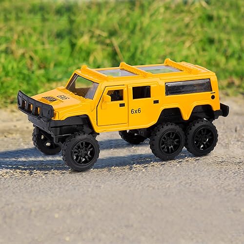 Miniatura 7 de KIDAMI Paquete de 4 camiones de juguete fundidos a presión, autos de juguete para tirar hacia atrás, puertas abiertas, juguetes de automóvil