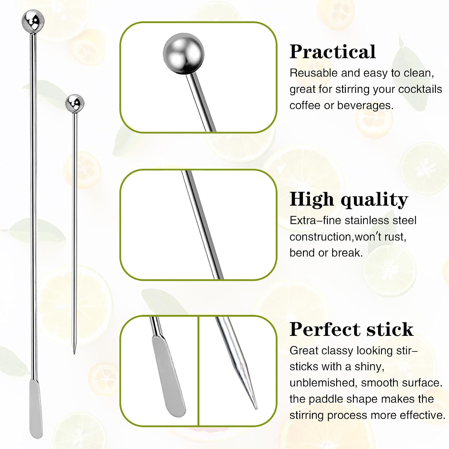 25Pcs Metal Stir Sticks, Stainless Coffee Stirrers Reusable, Swizzle Sticks for Cocktails, Multifunctional Stir Sticks for Epoxy, Resin, Coffee, Wine, Drinks, Tea, Paint, Crafts, Ink,Oil,etc.