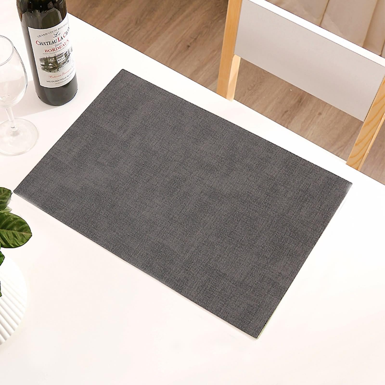 Świąteczne podkładki pod talerze zestaw 10 sztuk, urocze podkładki 40 x 30 cm, dwustronne, imitacja lnu, skóra PU, ciemnoszare