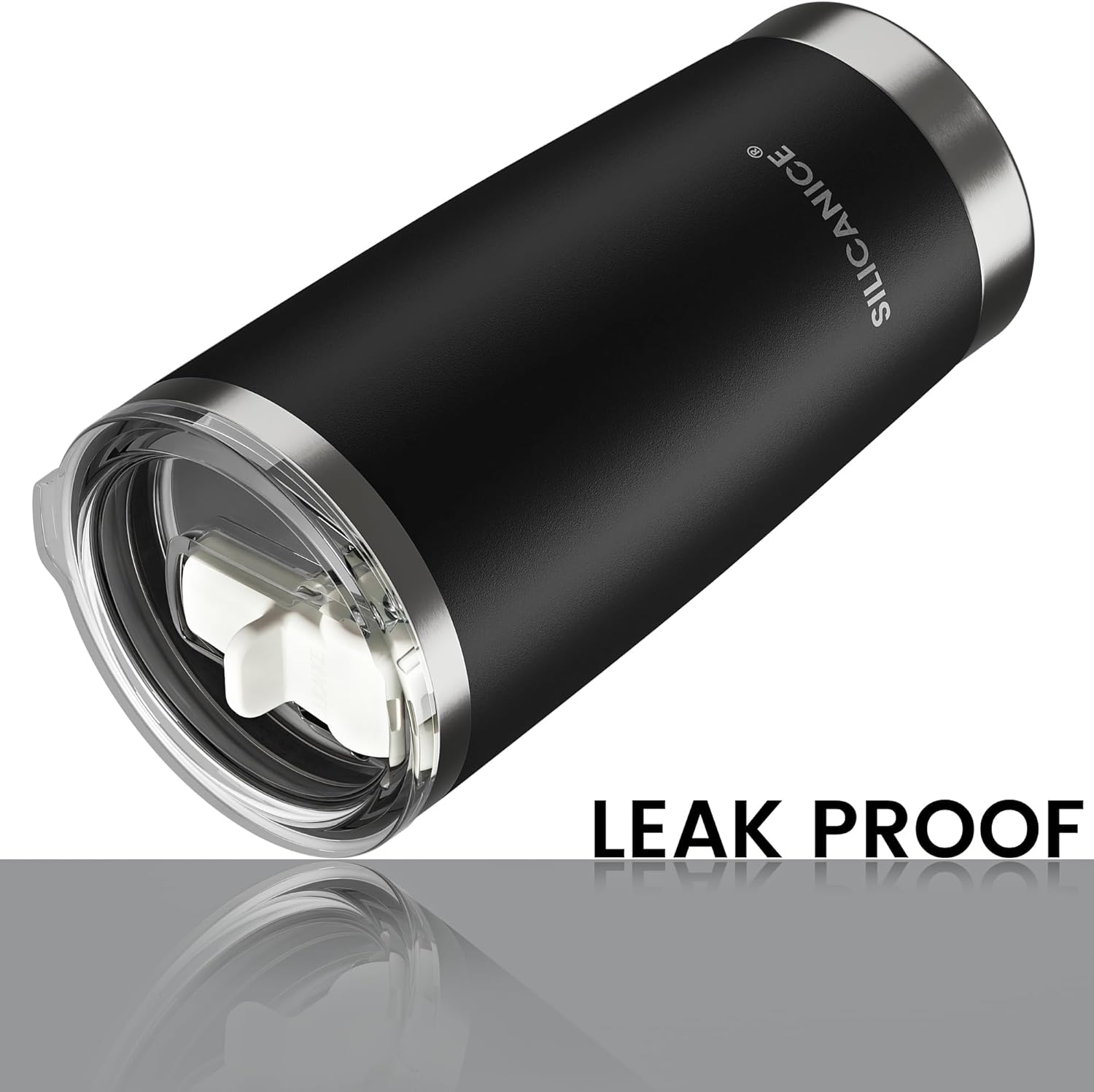 20 oz Stainless Steel Insulated Tumbler with Straw, Leakproof Lid & Removable Spout, BPA-Free, Odor-Free, Car Cup Holder Friendly for Gym, Office, Home - Black - Image 3