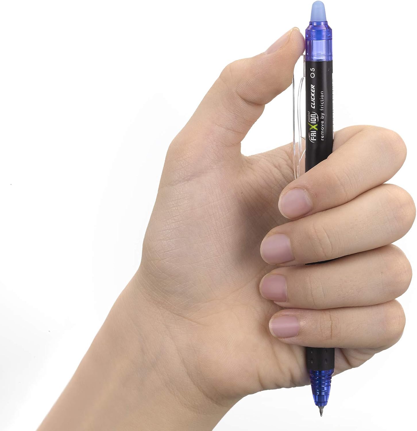 Pilot - Pack of 5 - FriXion Point Clicker 0.5 - Retractable, Erasable Thermo Sensitive Ink Pen - 1 Black, 2 Blue, 1 Red,1 Green - Refillable Pen - Fine Point