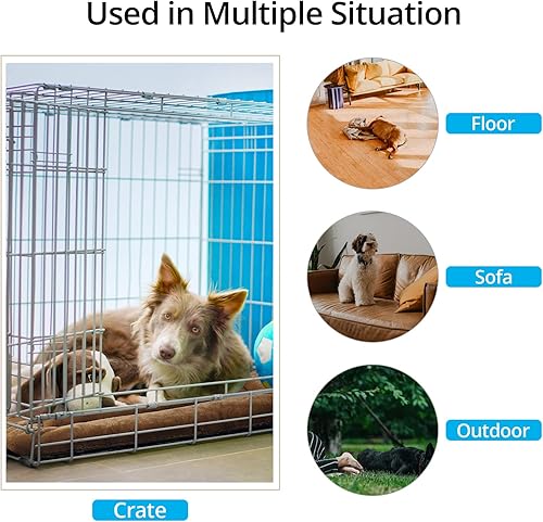 Miniatura 3 de VERZEY Cama para perro, almohadilla ultrasuave de piel sintética para perros medianos, 30 pulgadas, marrón, lavable a máquina, antideslizante