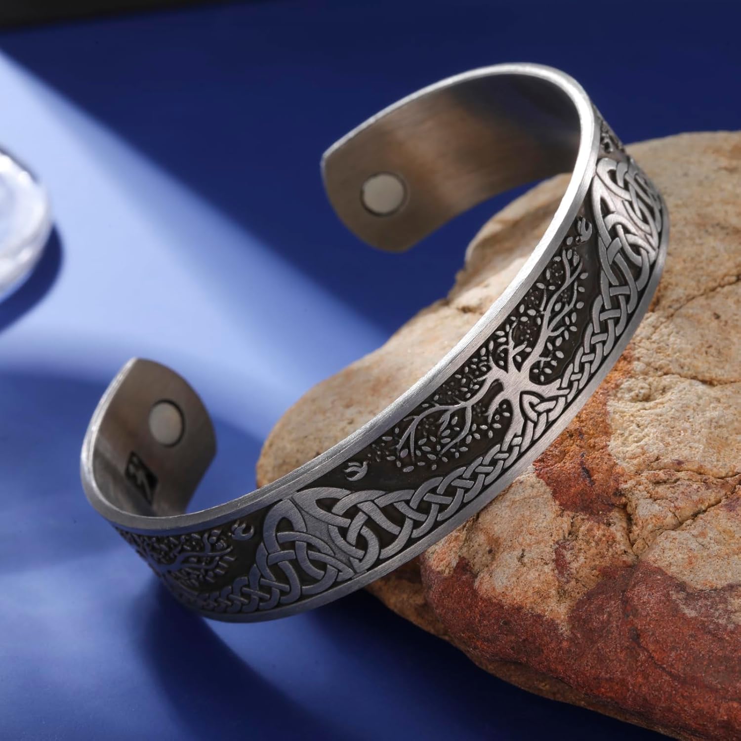 Yggdrasil World Tree of Life Bracelet Health Care Stainless Steel Cuff Bangle Bracelet for Men (Antique Silver) - Image 6