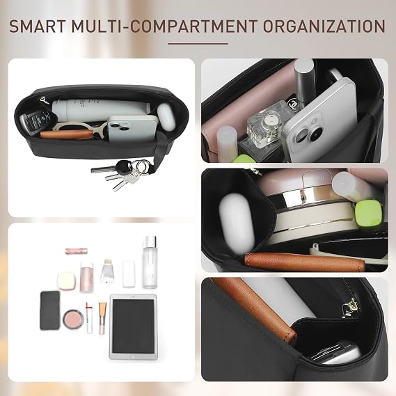 Doxo Satin Purse Organizer Insert for Hermes Birkin 25, Black
