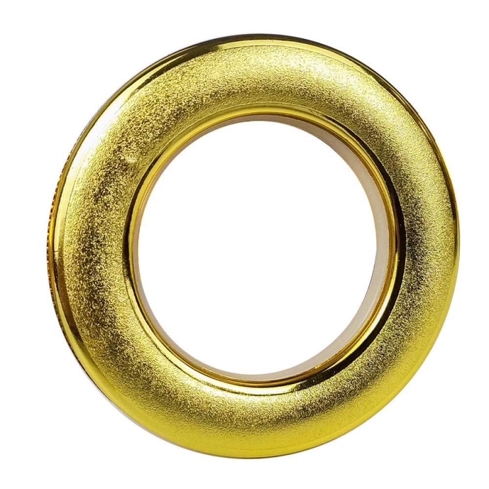 Paquete de 50 anillos de ojales de cortina Anillo romano de bajo ruido a nanoescala, para cortina de ventana, cortina de ducha, cortinas de puerta de vestuario, 43 mm-plata brillante (oro brillante) (